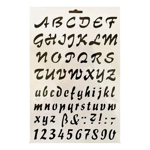 Plantilla Flexible Stencil Diseño Letras Abecedario