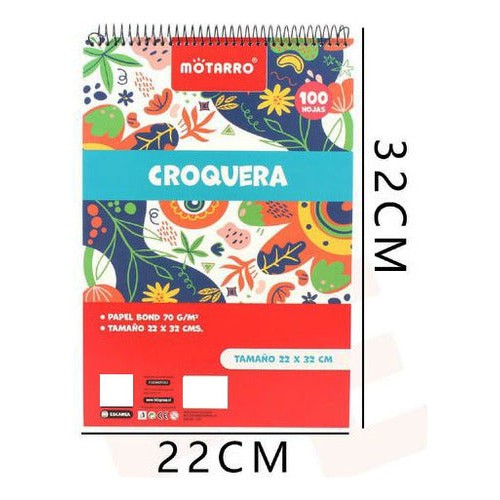 Croquera Oficio 100 Hojas Blancas