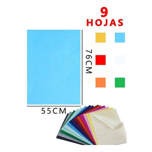 Carpeta Papel Volantin 9 Pliegos 6 Colores