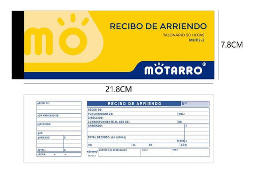 Talonario Recibo De Arriendo 50 Hojas