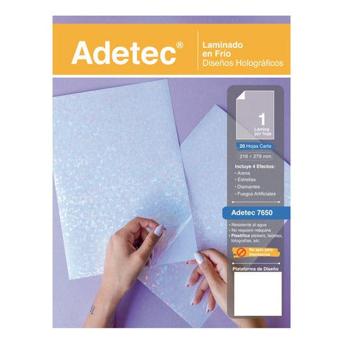 Laminado Autoadhesivo Holográfico 216x279 Mm 20 Hojas