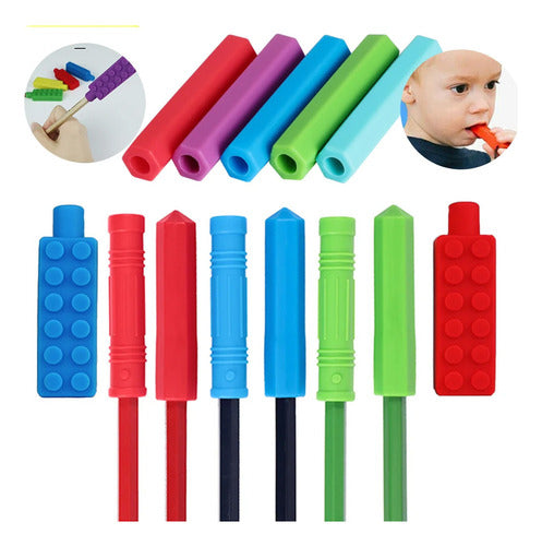 Mordedor Sensorial Para Lápiz Silicona Libre De Bpa