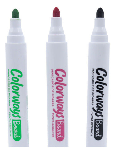 Set 3 Plumón Pizarra Colores Surtidos