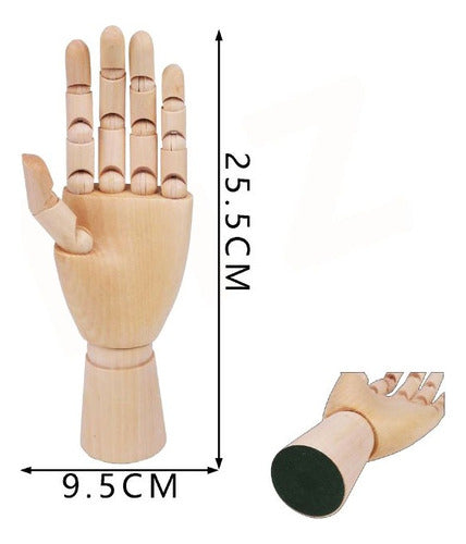 Mano Articulada De Madera 25 Cm
