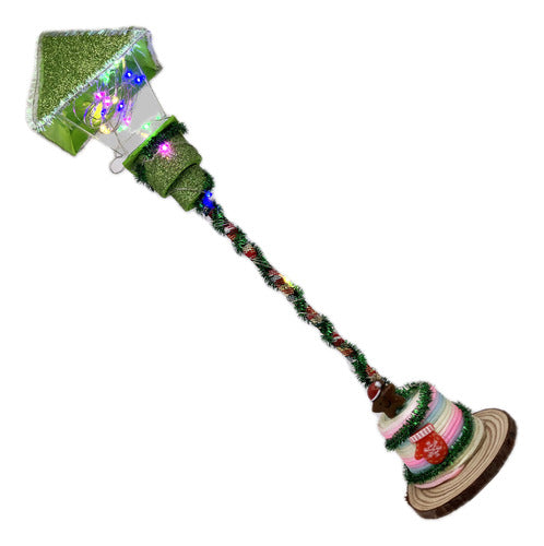 Farol Decorativo Navidad Con Luz Artesanal