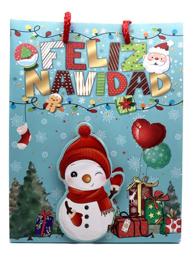 Bolsa De Regalo Chica Navidad 18x23x8 Cm