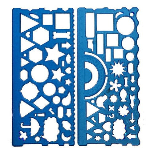 Regla Plantilla Multidiseños Plástica 18cm