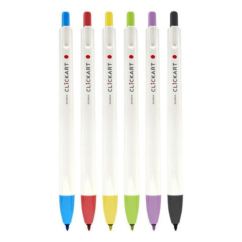 Marcador Retráctil Clickart Estuche 6 Piezas Zebra