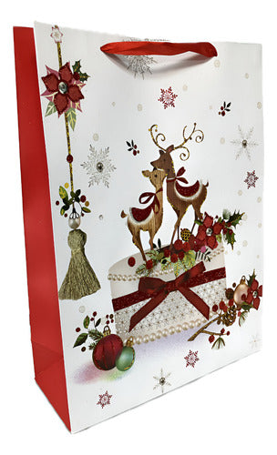 Bolsa De Regalo Grande Navidad 31x42x12 Cm