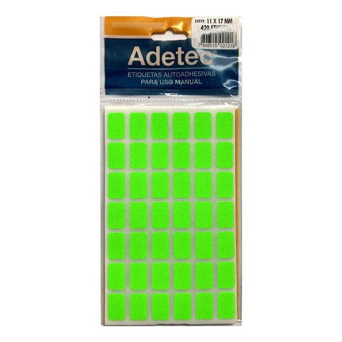 Etiqueta Manual  Rectangular Color 11x17 Mm