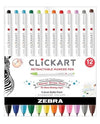 Marcador Retráctil Clickart Estuche 12 Piezas Zebra