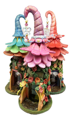 Botella Decorativa Casa Hadas Con Luz Artesanal