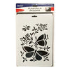 Plantilla Flexible Stencil Diseño Mariposa Flores