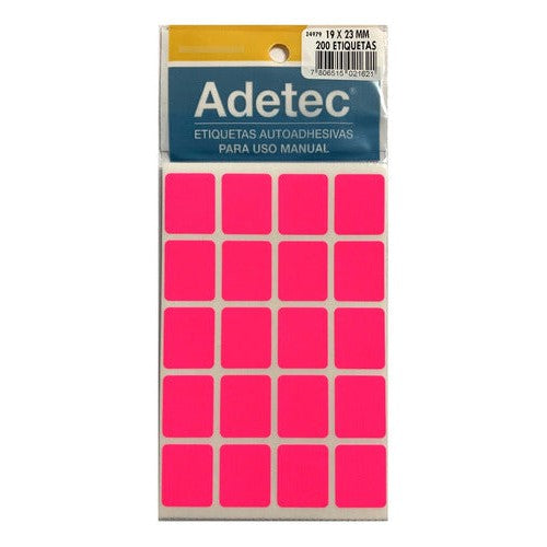 Etiqueta Manual Rectangular Color 19x23 Mm