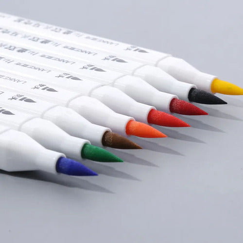 Marcadores De Doble Punta Tipo Pincel 24 Colores