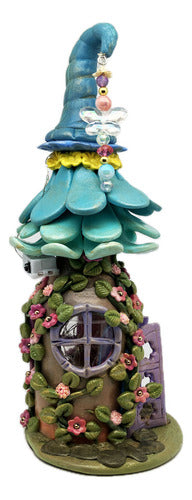 Botella Decorativa Casa Hadas Con Luz Artesanal