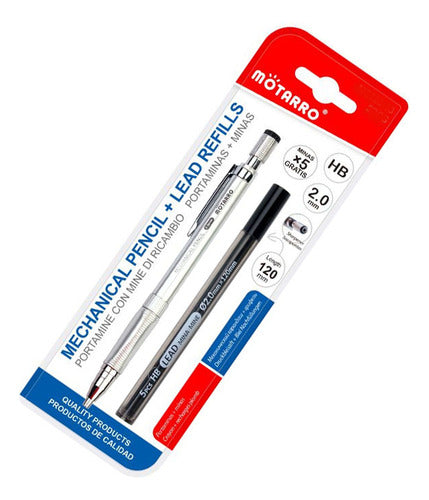 Portaminas Metalico 2.0 Mm Con Repuestos Minas