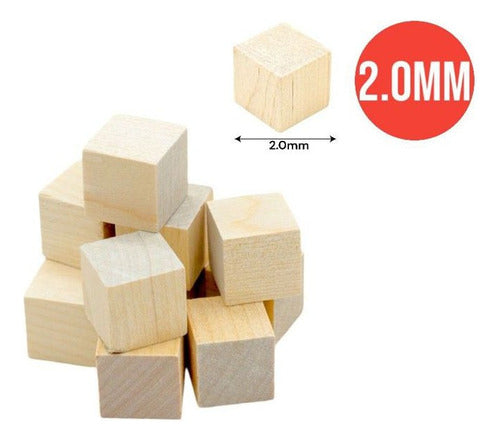 Cubos De Madera 2 Cm Natural 12 Un