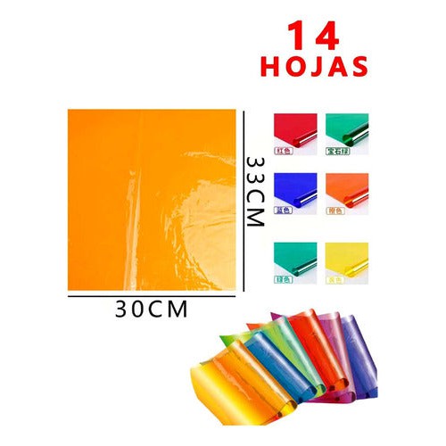 Carpeta Papel Celofan 14 Pliegos 6 Colores