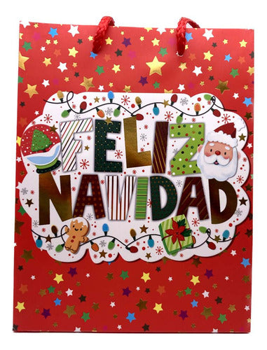 Bolsa De Regalo Chica Navidad 18x23x8 Cm