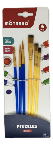 Set 6 Pinceles Sinteticos Para Manualidades