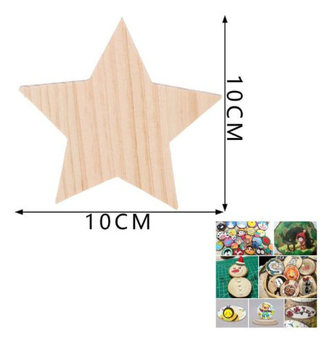 Rebanada Madera Estrella 10 Cm 5 Mm