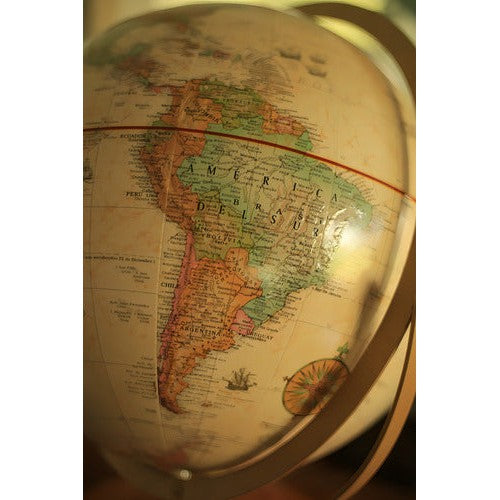 Globo Terráqueo Sepia Con Relieve 30 Cms