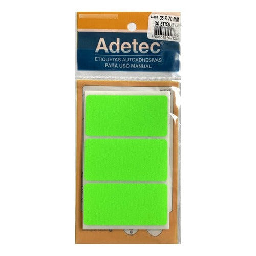Etiqueta Manual Rectangular Color 35x70 Mm