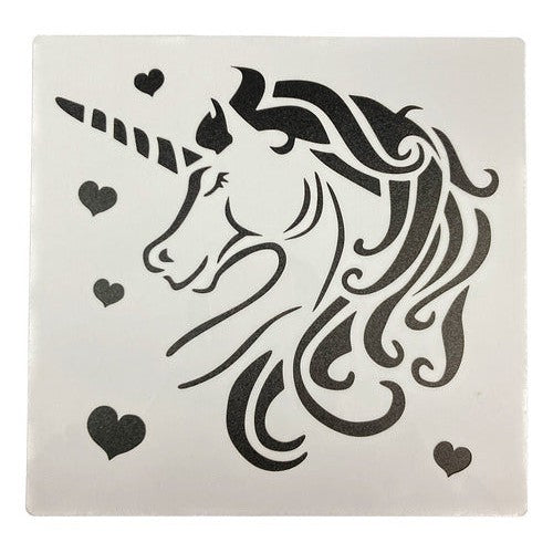 Plantilla Stencil 20x20 Cm Diseño Unicornio