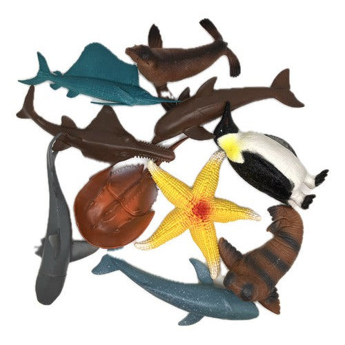 Set Animales Marinos Plásticos Jumbo Escolar