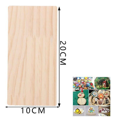 Rebanada Madera Rectangular 10x20 Cm 5 Mm