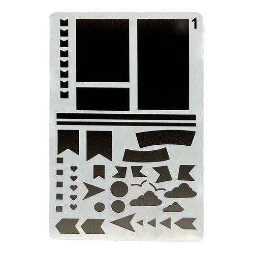 Plantilla Flexible Stencil Diseños Figuras Planner