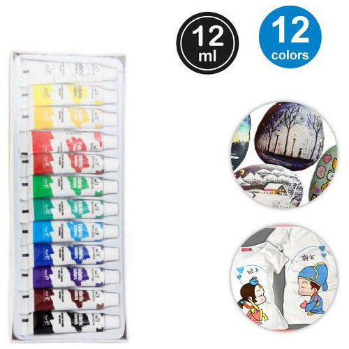 Set De Pintura Para Tela 12 Col 12 Ml