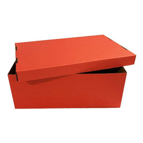 Caja Cartón Escolar 28x17,5x10,5 Cm Roja