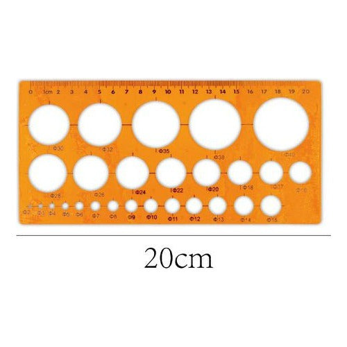 Regla Plantilla Circulos Plástica 20cm