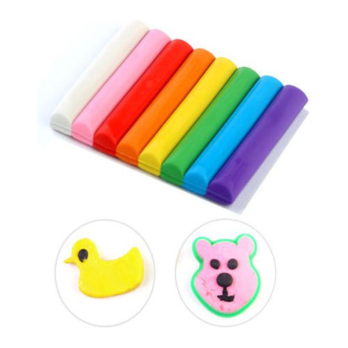 Plasticina Redonda 8 Colores + Moldes