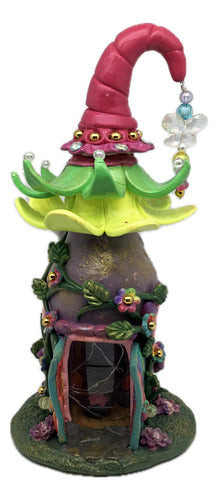 Botella Decorativa Casa Hadas Con Luz Artesanal