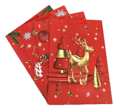 Bolsa De Regalo Grande Navidad 31x42x12 Cm