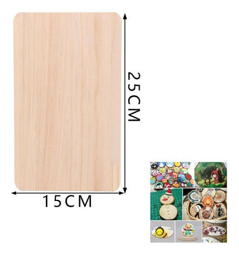 Rebanada Madera Rectangular 15x25 Cm 5 Mm