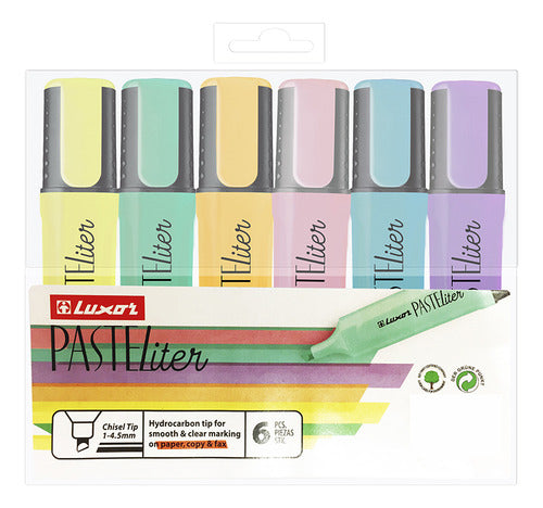 Destacadores Pastel 6 Colores Luxor