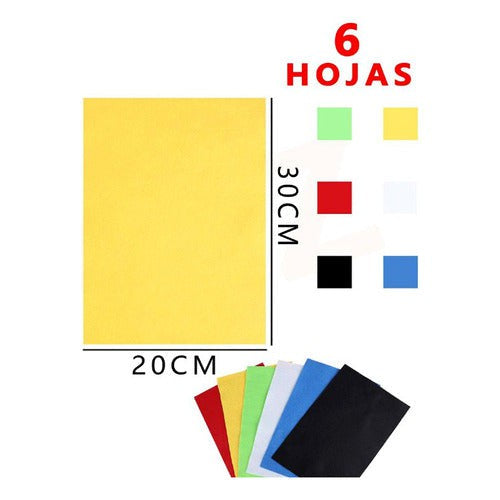 Carpeta Paño Lenci 6 Pliegos 6 Colores