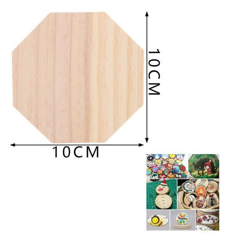 Rebanada Madera Octágono 10 Cm 5 Mm