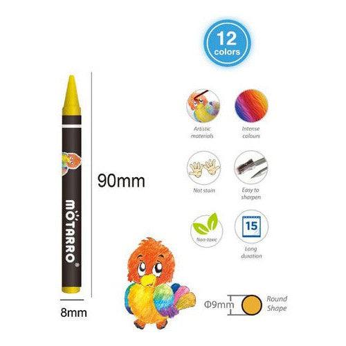 Crayones De Cera 9 Cm 12 Col