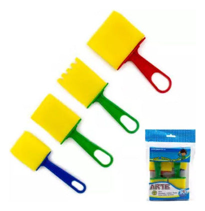 Kit Brochas Esponja Para Pintar 4 Un