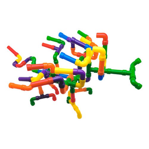 Mini Tubos Conectores Motricidad Fina 240 Piezas + 2 Bases