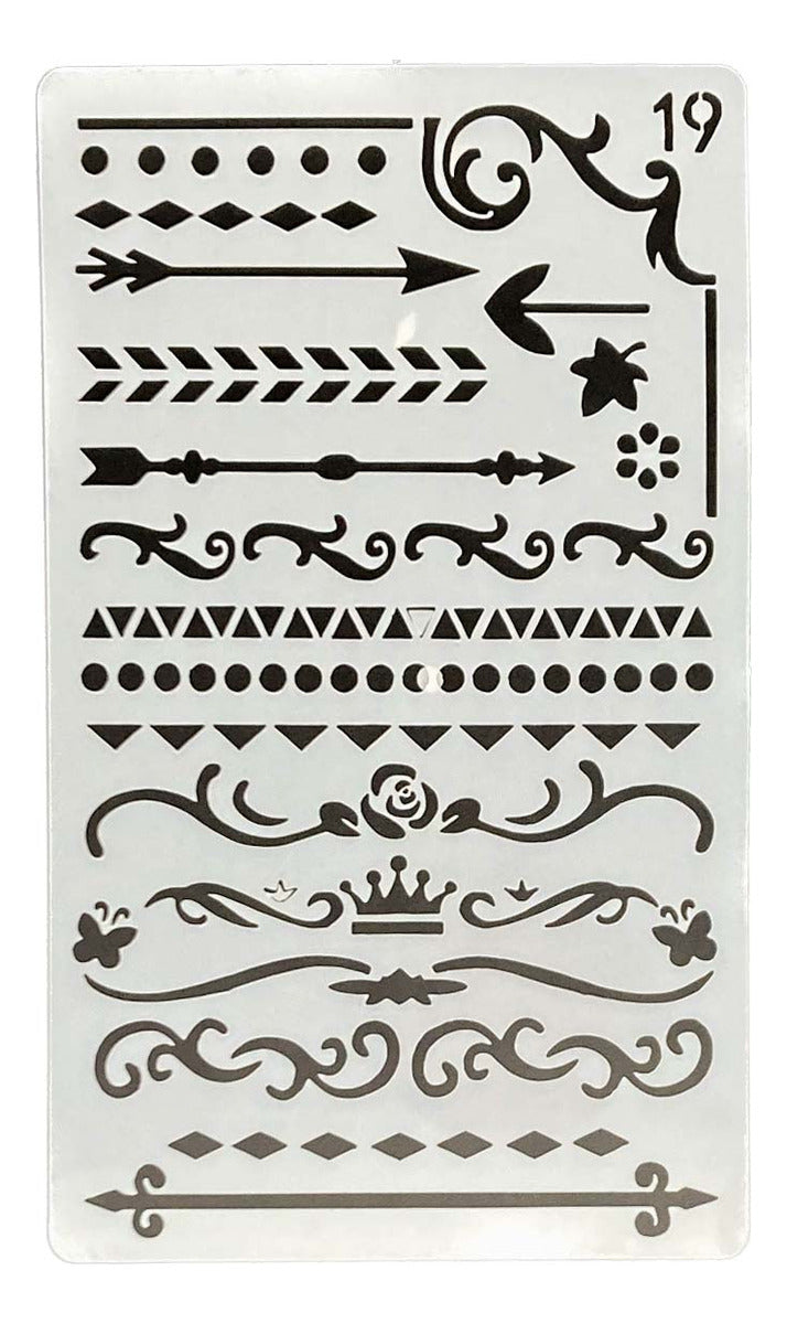 Plantilla Flexible Stencil Diseños Figuras Planner