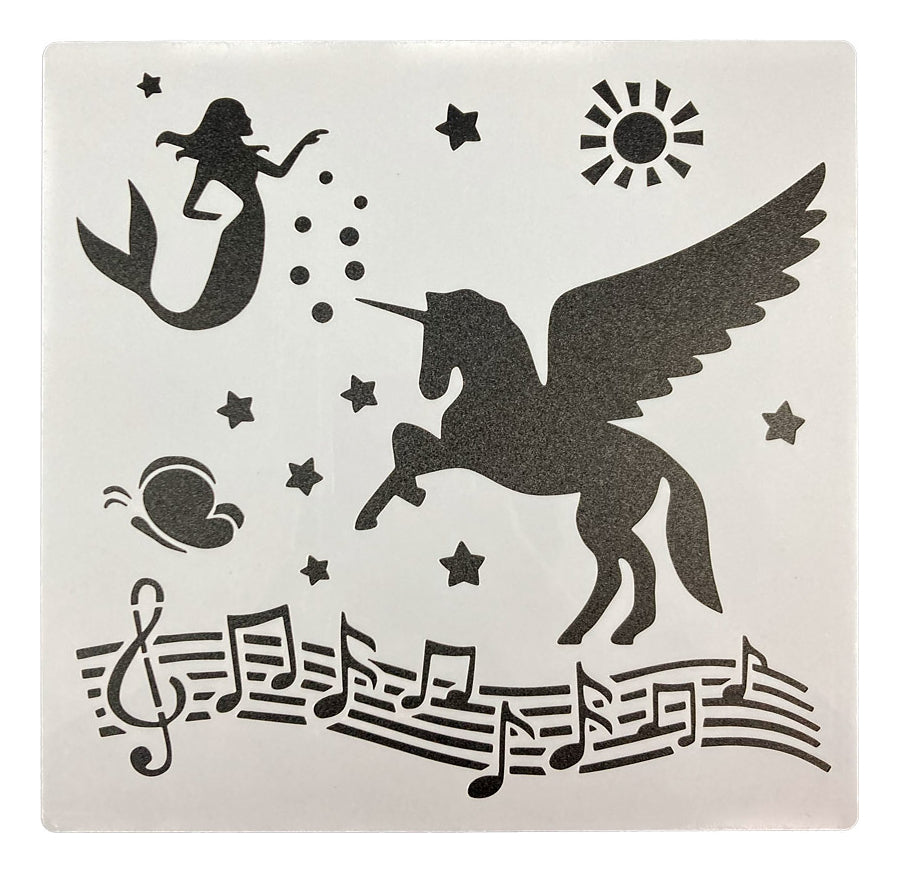 Plantilla Stencil 20x20 Cm Diseño Unicornio