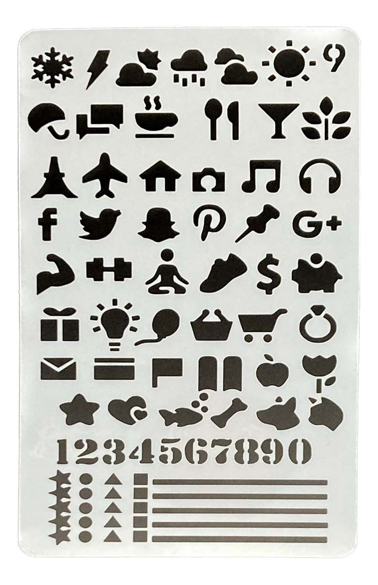 Plantilla Flexible Stencil Diseños Figuras Planner