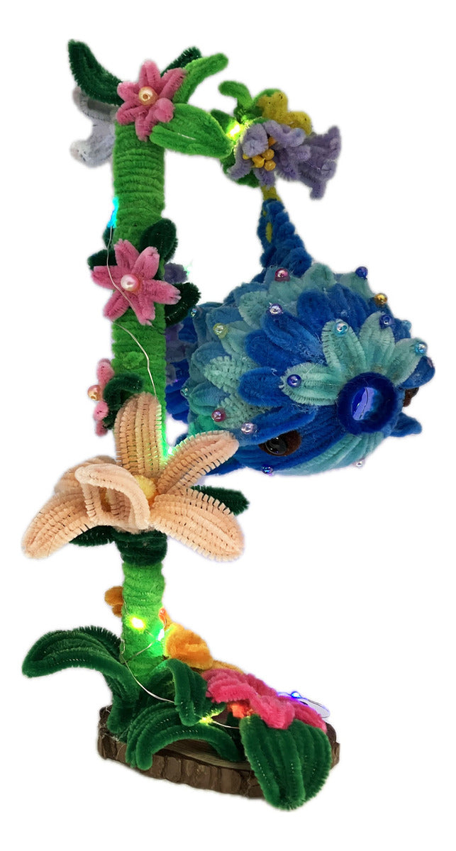 Pez Koi Decorativo De Limpiapipas Con Luz Artesanal