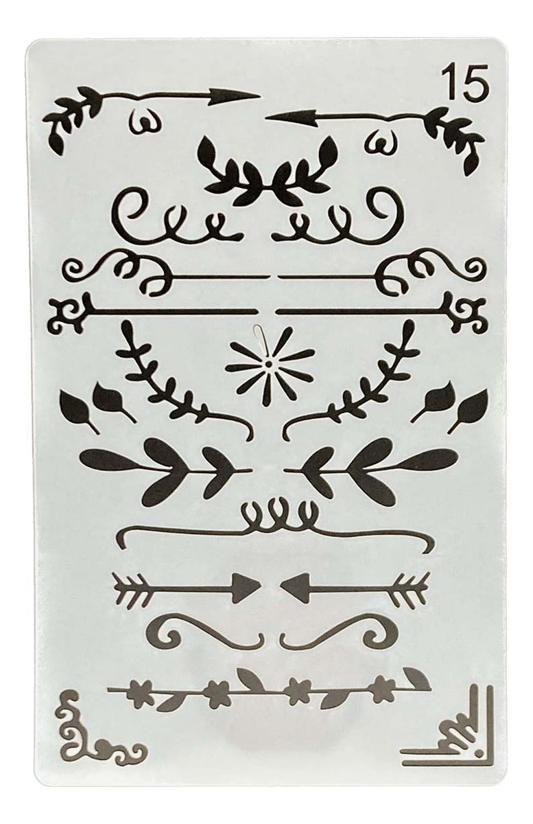 Plantilla Flexible Stencil Diseños Figuras Planner